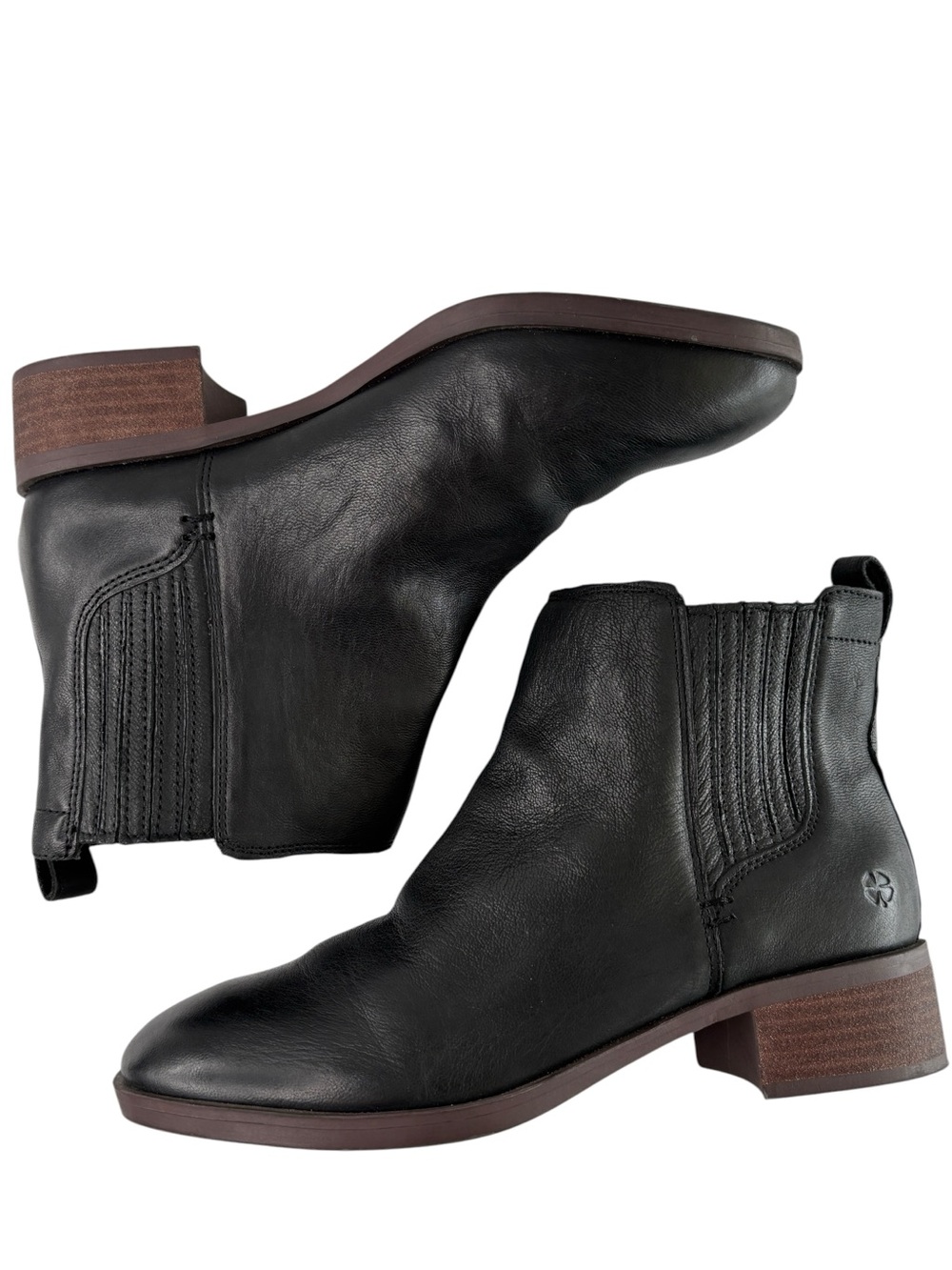 Lucky Brand Womens Pelerton Black Leather Ankle Bootie Chelsea Boot Size 6.5 M